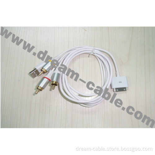1.8m AV Component AV Cable for Apple Series Products (3RCA)